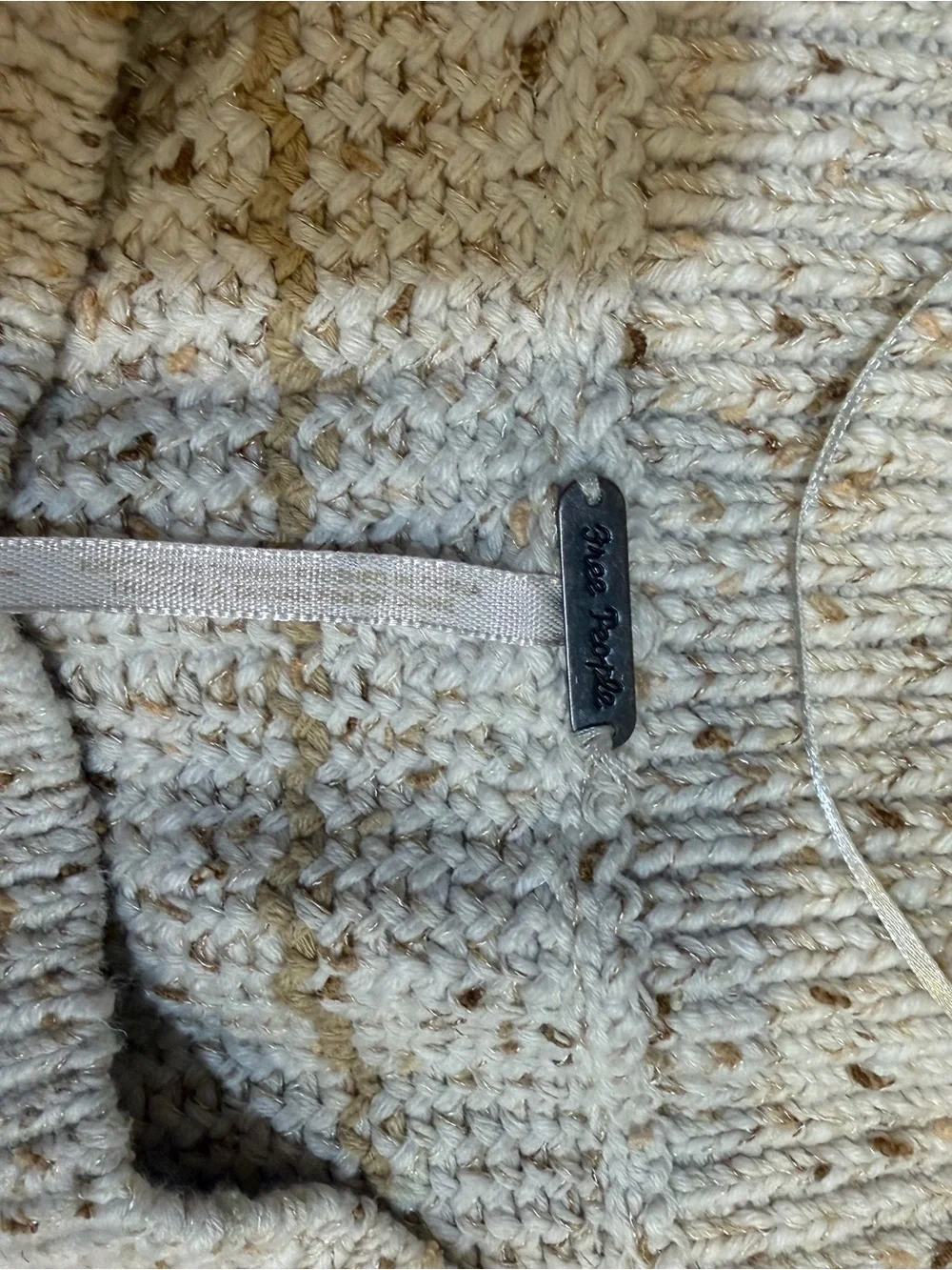 Free People Kids Striped Knit sweater - Cream & Tan